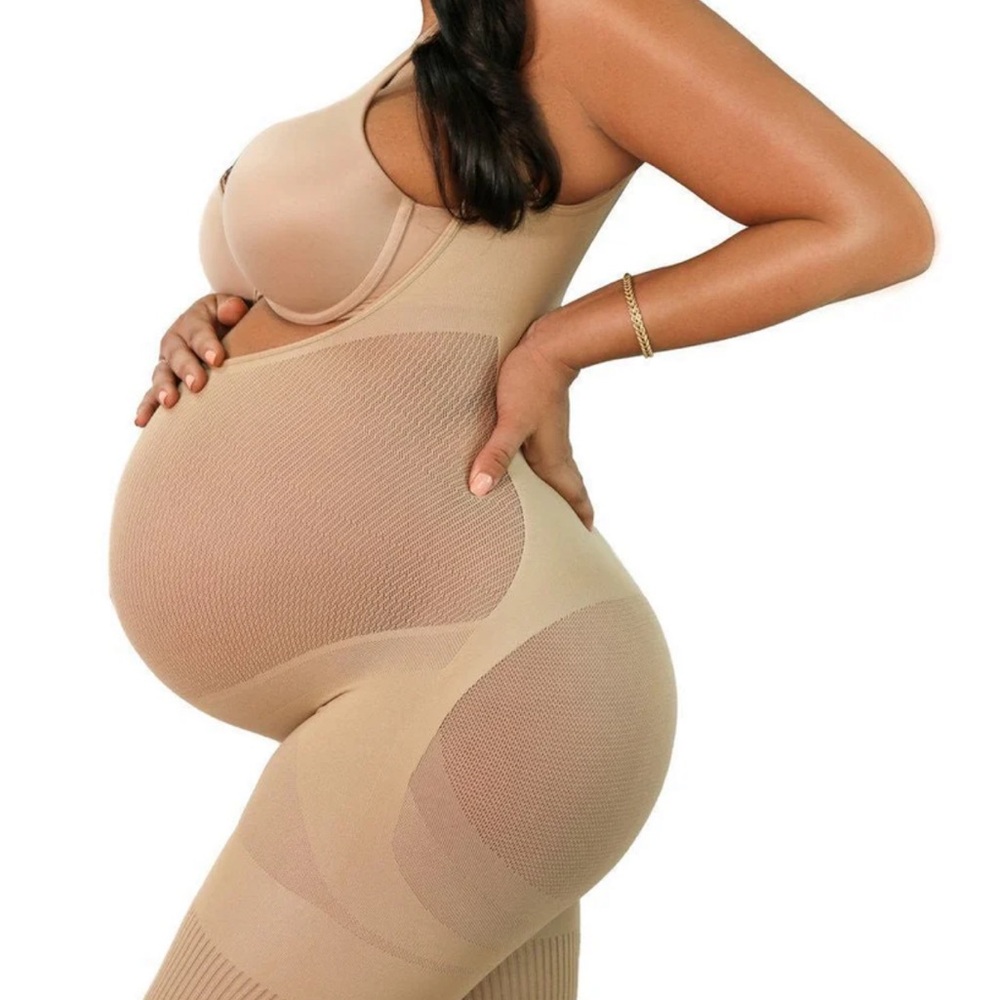Comfortable Maternity Shapewear Bodysuit - Beige